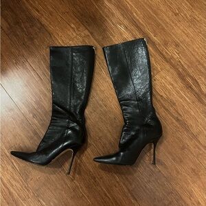 Jimmy Choo Black Leather Heeled Boots